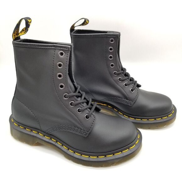 Dr. Martens 460 Women Bex Smooth Leather Lace Up Boots Sz 5 Black Combat Grunge - Picture 3 of 8
